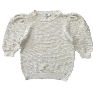 B.young (Danish brand) Mikala Women's Ivory Knit Puff Sleeve Sweater Size S